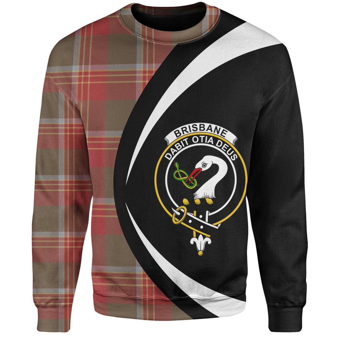 Brisbane Weathered Clan Badge Tartan Sweatshirt Circle Style Personalized