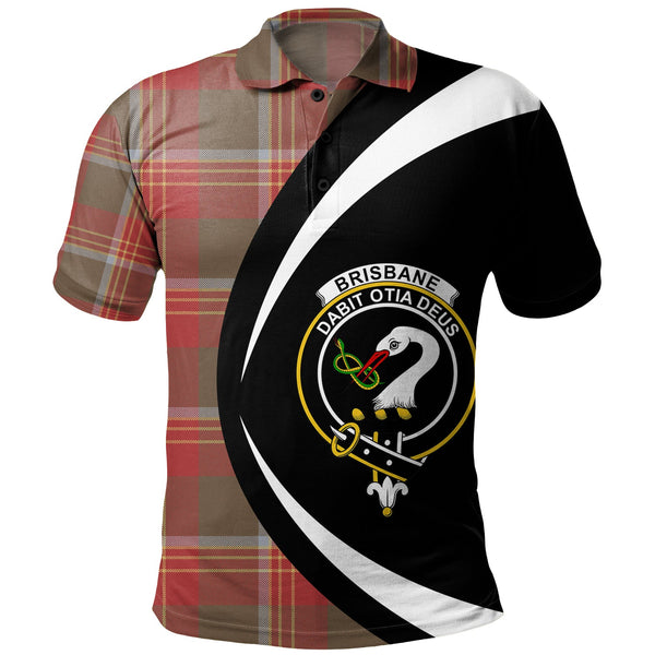 Brisbane Weathered Clan Badge Tartan Polo Shirt Circle Style Personalized