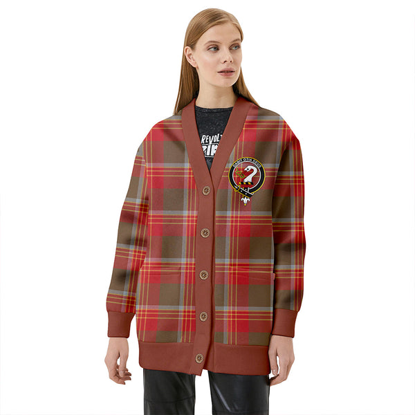 Brisbane Weathered Clan Badge Tartan V-neck Cardigan