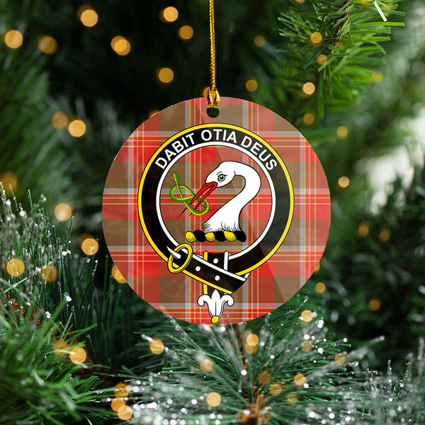 Brisbane Weathered Clan Badge Tartan Plastic Christmas Ornaments