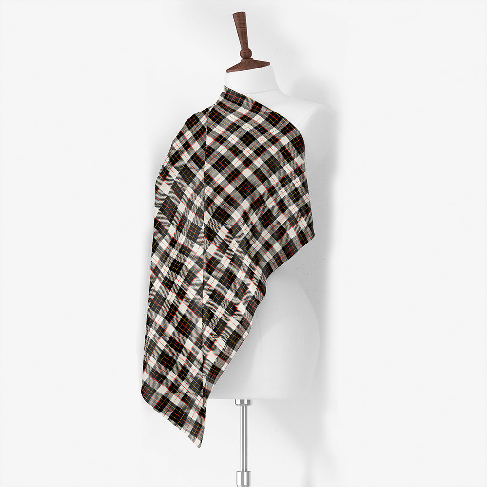 Brodie Black & White Tartan Classic Silk Habotai Square Scarf