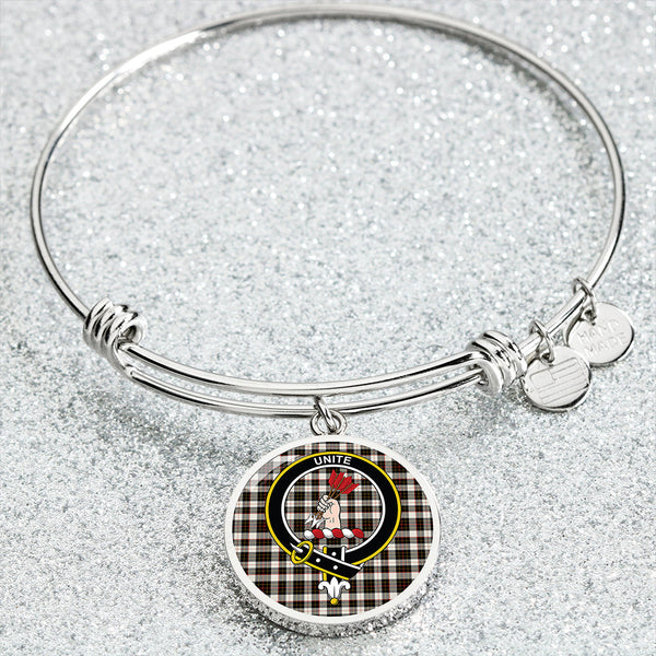 Brodie Black & White Clan Badge Tartan Classic Circle Bangle