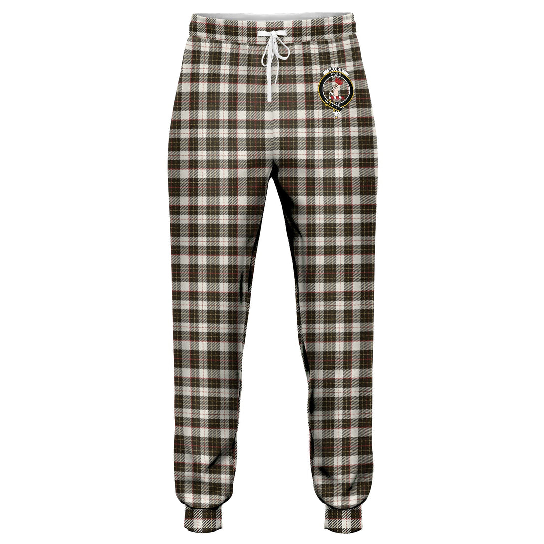 Brodie Black & White Weathered Clan Badge Tartan Jogger Pants