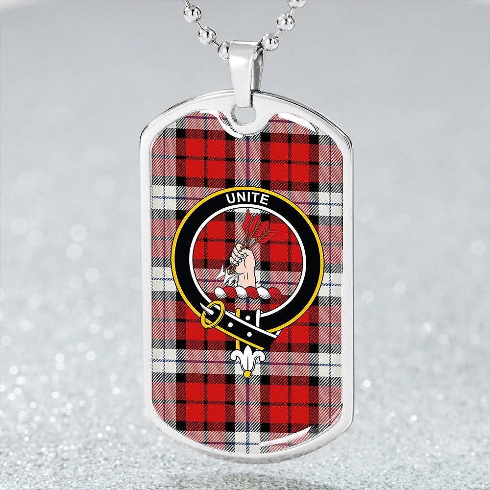 Brodie Dress Weathered Clan Badge Classic Tartan Dog Tag Necklace