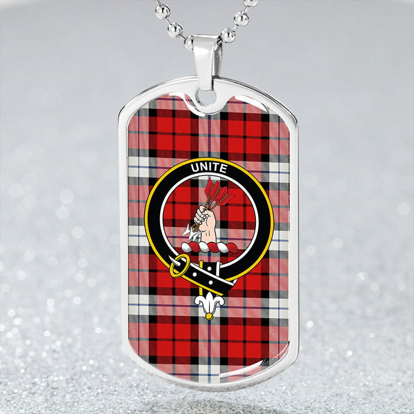 Brodie Dress Weathered Clan Badge Classic Tartan Dog Tag Necklace