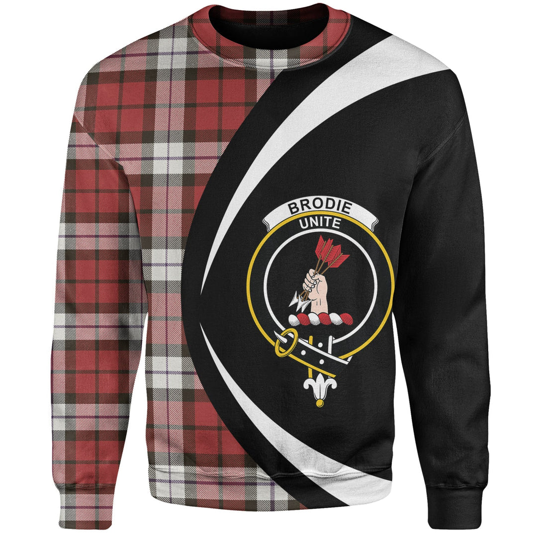 Brodie Dress Weathered Clan Badge Tartan Sweatshirt Circle Style Personalized