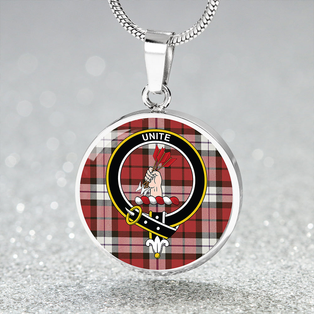 Brodie Dress Weathered Clan Badge Tartan Classic Circle Necklace