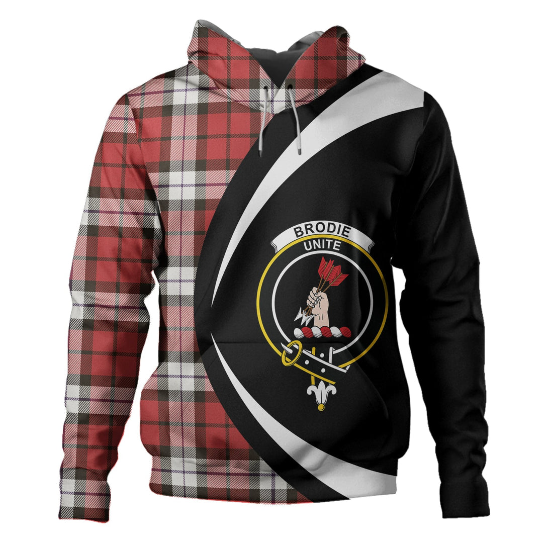 Brodie Dress Weathered Clan Badge Tartan Hoodie Circle Style