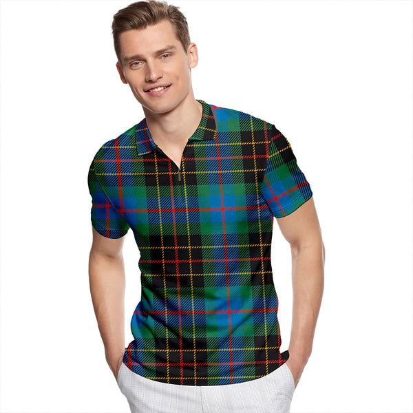 Brodie Hunting Ancient Tartan Classic Lapel Zip Short Sleeve Polo