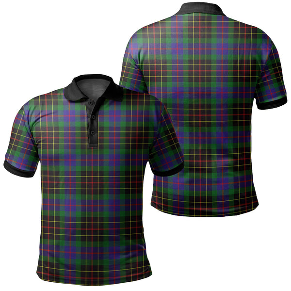 Brodie Hunting Modern Tartan Classic Polo Shirt Black Neck 2 Style