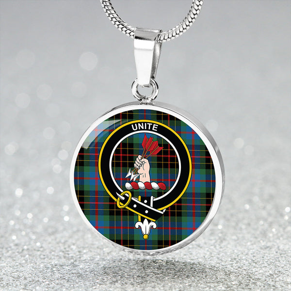 Brodie Hunting Modern Clan Badge Tartan Classic Circle Necklace