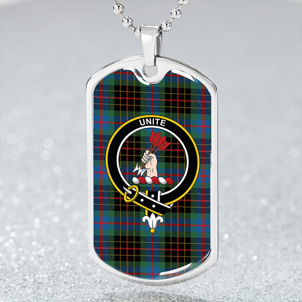 Brodie Hunting Modern Clan Badge Classic Tartan Dog Tag Necklace