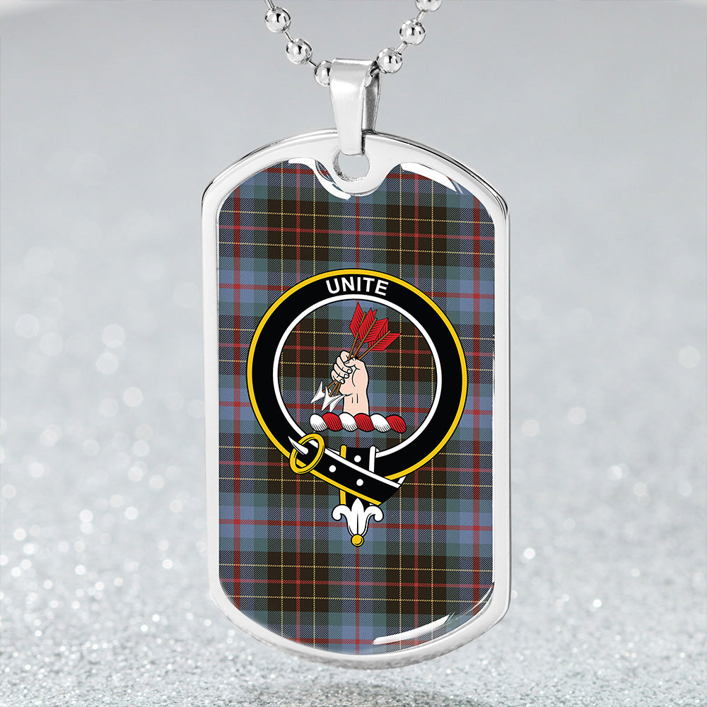 Brodie Hunting Weathered Clan Badge Classic Tartan Dog Tag Necklace