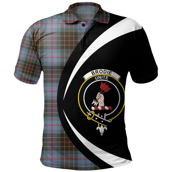 Brodie Hunting Weathered Clan Badge Tartan Polo Shirt Circle Style Personalized