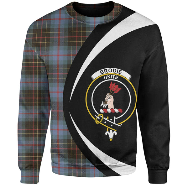 Brodie Hunting Weathered Clan Badge Tartan Sweatshirt Circle Style Personalized