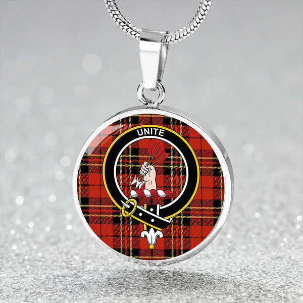 Brodie Red Ancient Clan Badge Tartan Classic Circle Necklace