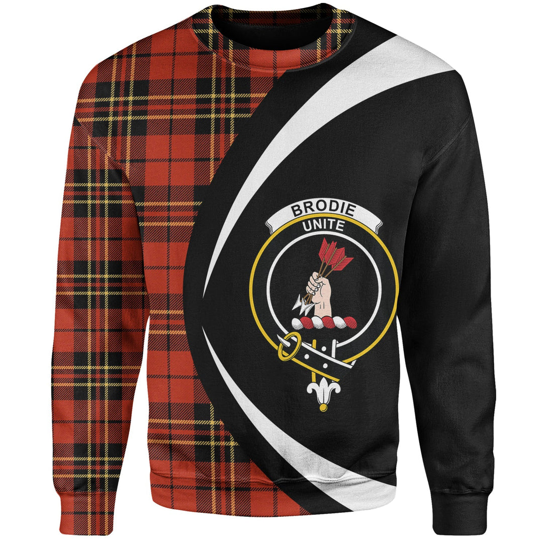 Brodie Red Ancient Clan Badge Tartan Sweatshirt Circle Style Personalized