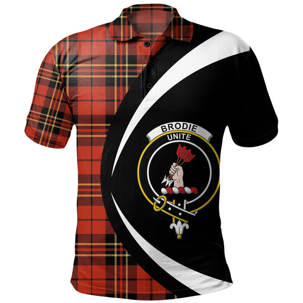 Brodie Red Ancient Clan Badge Tartan Polo Shirt Circle Style Personalized