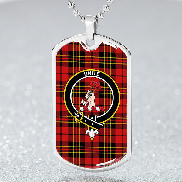 Brodie Red Modern Clan Badge Classic Tartan Dog Tag Necklace