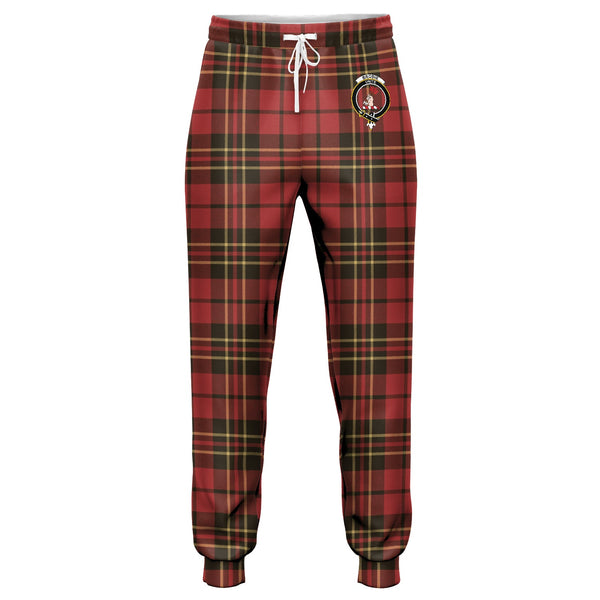 Brodie Red Weathered Clan Badge Tartan Jogger Pants