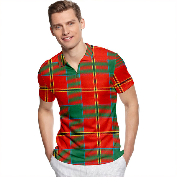 Bronte Ancient Tartan Classic Lapel Zip Short Sleeve Polo