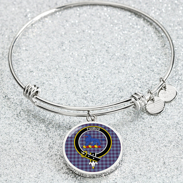 Bruce 1985 Weathered Clan Badge Tartan Classic Circle Bangle