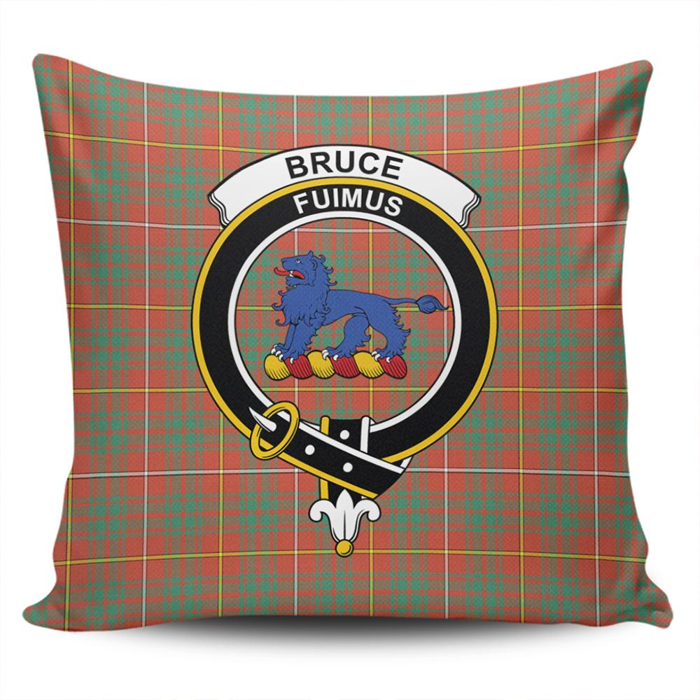 Bruce Ancient Tartan Classic Crest Pillow Cover