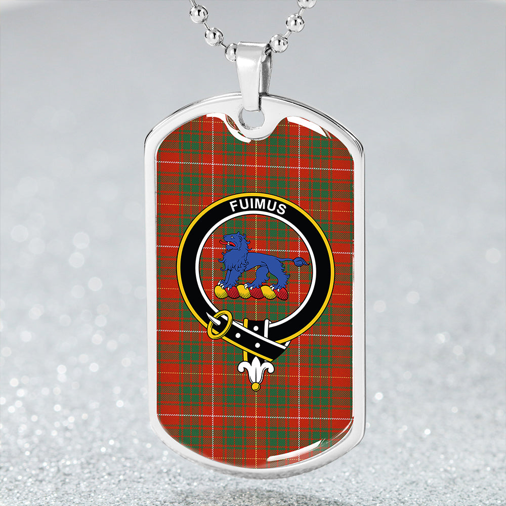 Bruce Ancient Clan Badge Classic Tartan Dog Tag Necklace