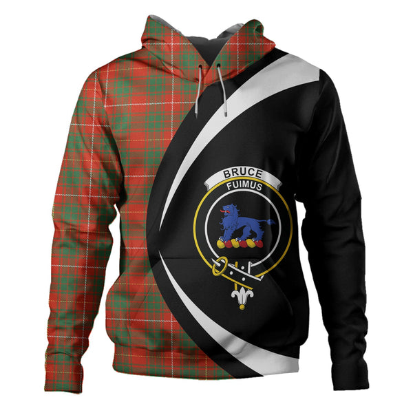 Bruce Ancient Clan Badge Tartan Hoodie Circle Style