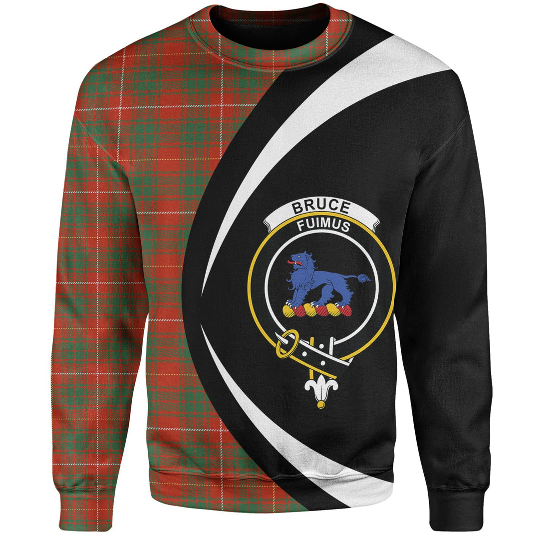 Bruce Ancient Clan Badge Tartan Sweatshirt Circle Style Personalized