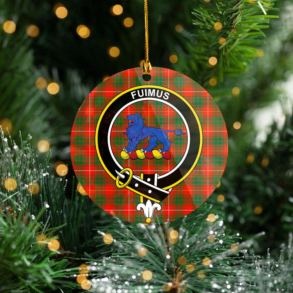 Bruce Ancient Clan Badge Tartan Plastic Christmas Ornaments