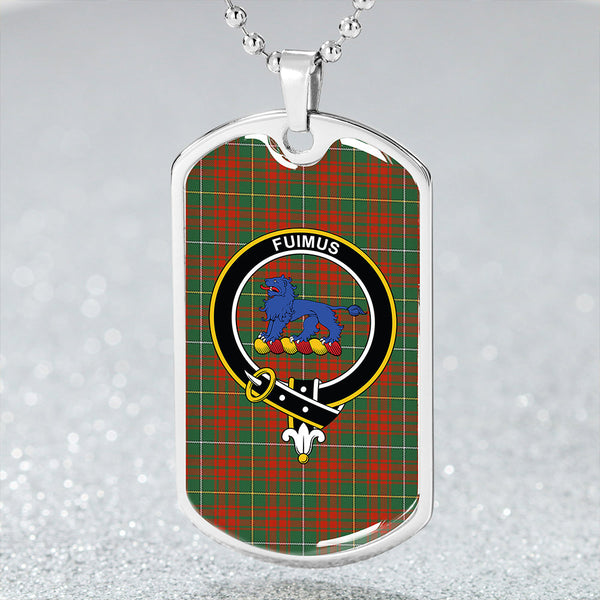 Bruce Hunting Ancient Clan Badge Classic Tartan Dog Tag Necklace