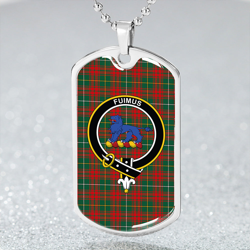 Bruce Hunting Modern Clan Badge Classic Tartan Dog Tag Necklace