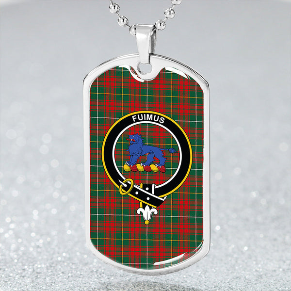 Bruce Hunting Modern Clan Badge Classic Tartan Dog Tag Necklace