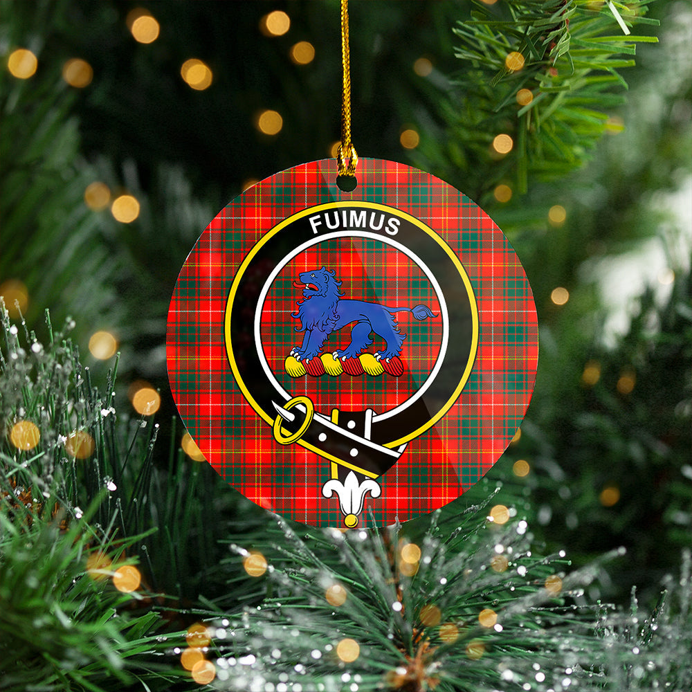 Bruce Modern Clan Badge Tartan Plastic Christmas Ornaments