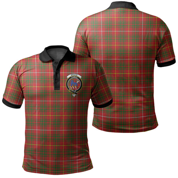 Bruce Modern Tartan Crest Polo Shirt Black Neck 2 Style