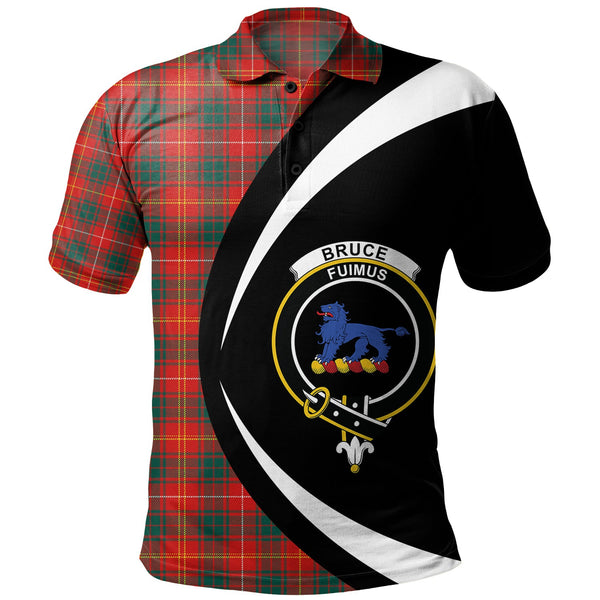 Bruce Modern Clan Badge Tartan Polo Shirt Circle Style Personalized