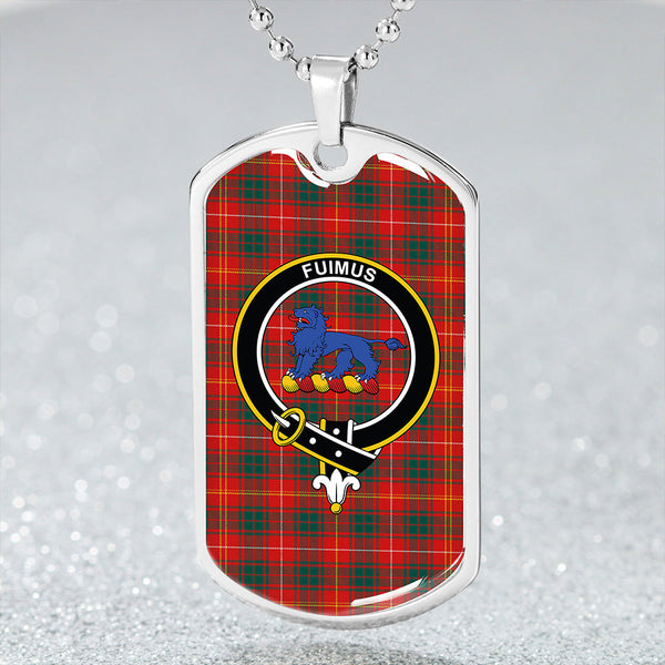 Bruce Modern Clan Badge Classic Tartan Dog Tag Necklace