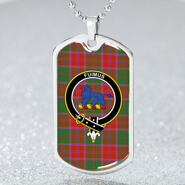 Bruce New Ancient Clan Badge Classic Tartan Dog Tag Necklace