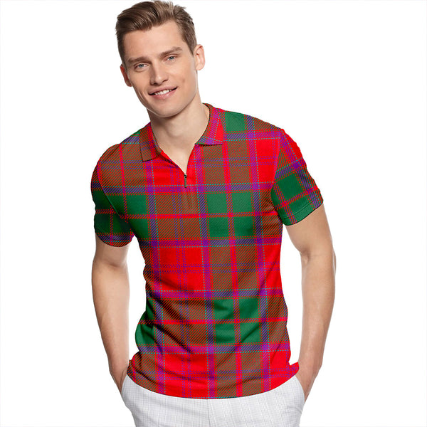 Bruce New Modern Tartan Classic Lapel Zip Short Sleeve Polo