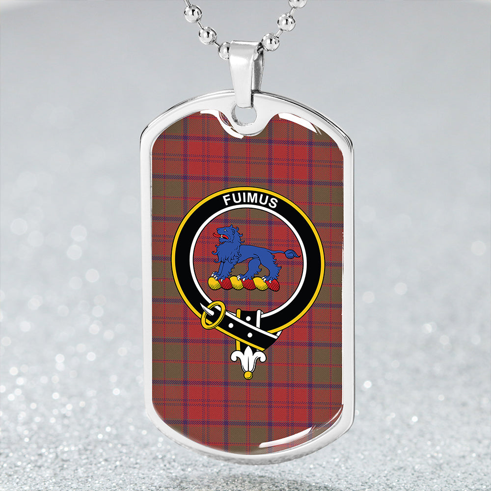 Bruce New Weathered Clan Badge Classic Tartan Dog Tag Necklace