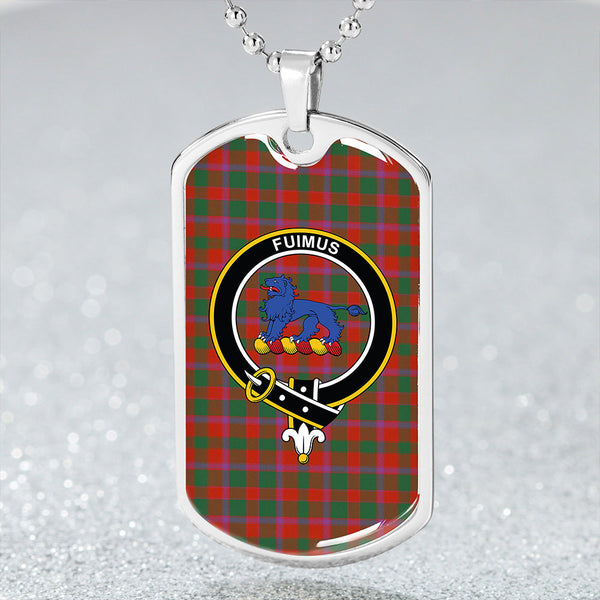 Bruce Old Ancient Clan Badge Classic Tartan Dog Tag Necklace