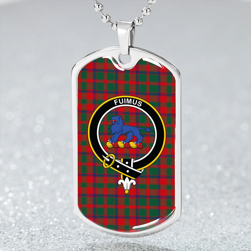 Bruce Old Modern Clan Badge Classic Tartan Dog Tag Necklace