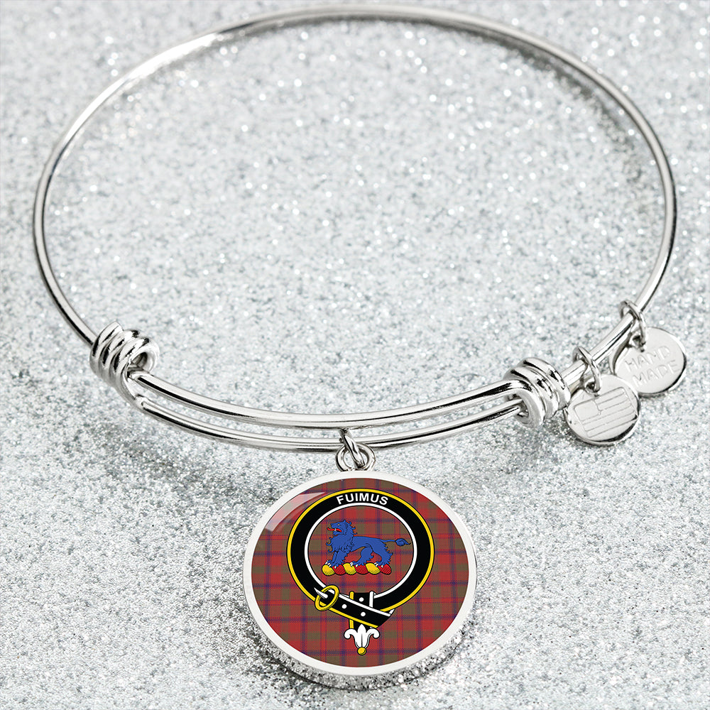 Bruce Old Weathered Clan Badge Tartan Classic Circle Bangle