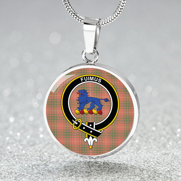 Bruce Special #2 Ancient Clan Badge Tartan Classic Circle Necklace