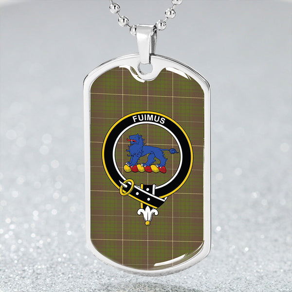 Bruce Special #2 Modern Clan Badge Classic Tartan Dog Tag Necklace