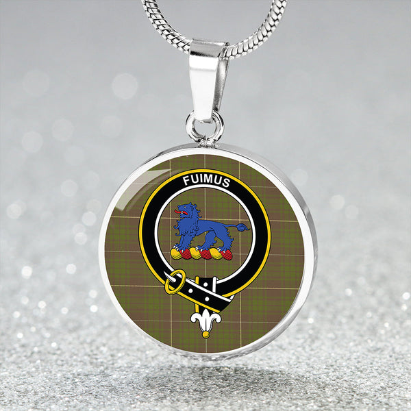 Bruce Special #2 Modern Clan Badge Tartan Classic Circle Necklace