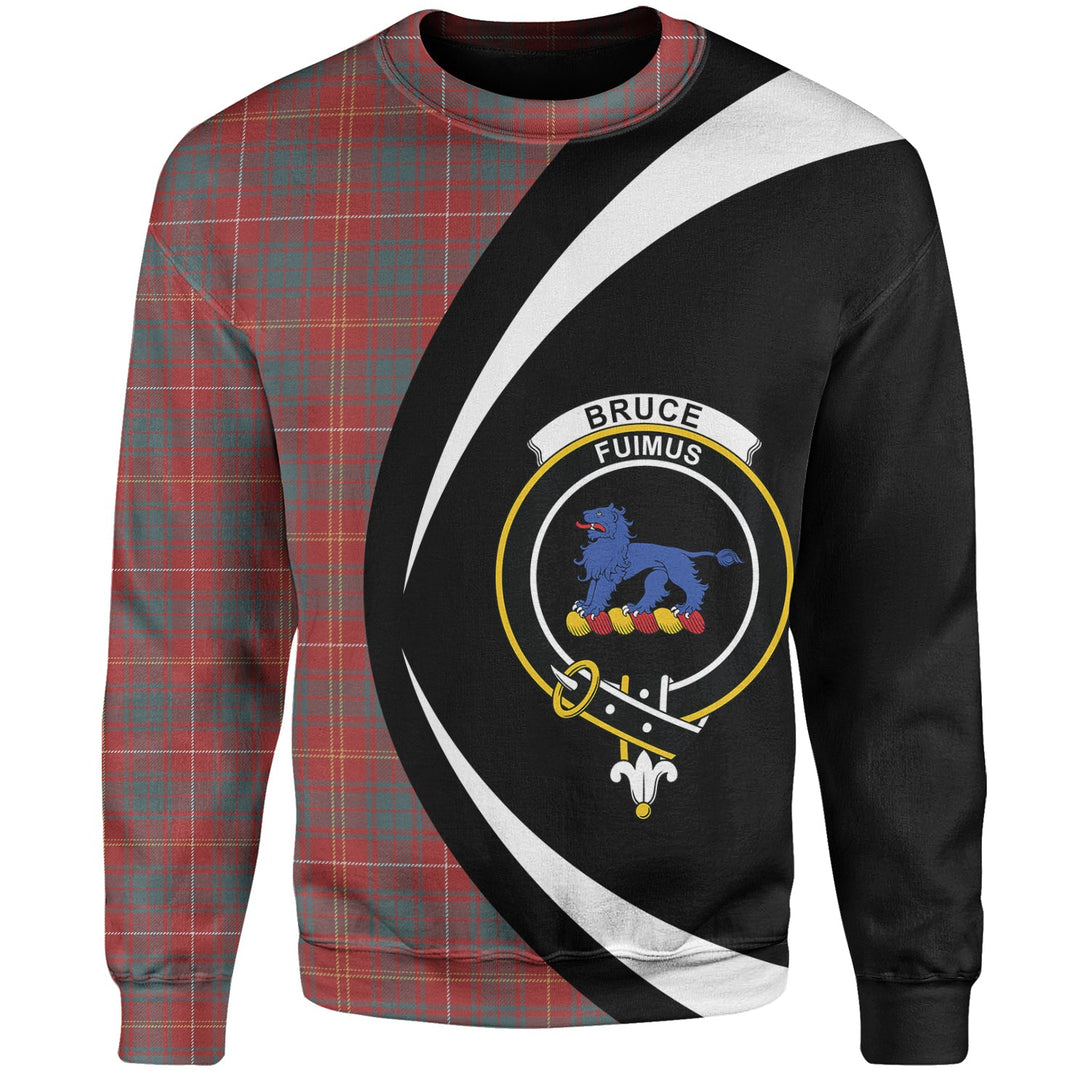 Bruce Weathered Clan Badge Tartan Sweatshirt Circle Style Personalized