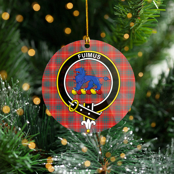 Bruce Weathered Clan Badge Tartan Plastic Christmas Ornaments