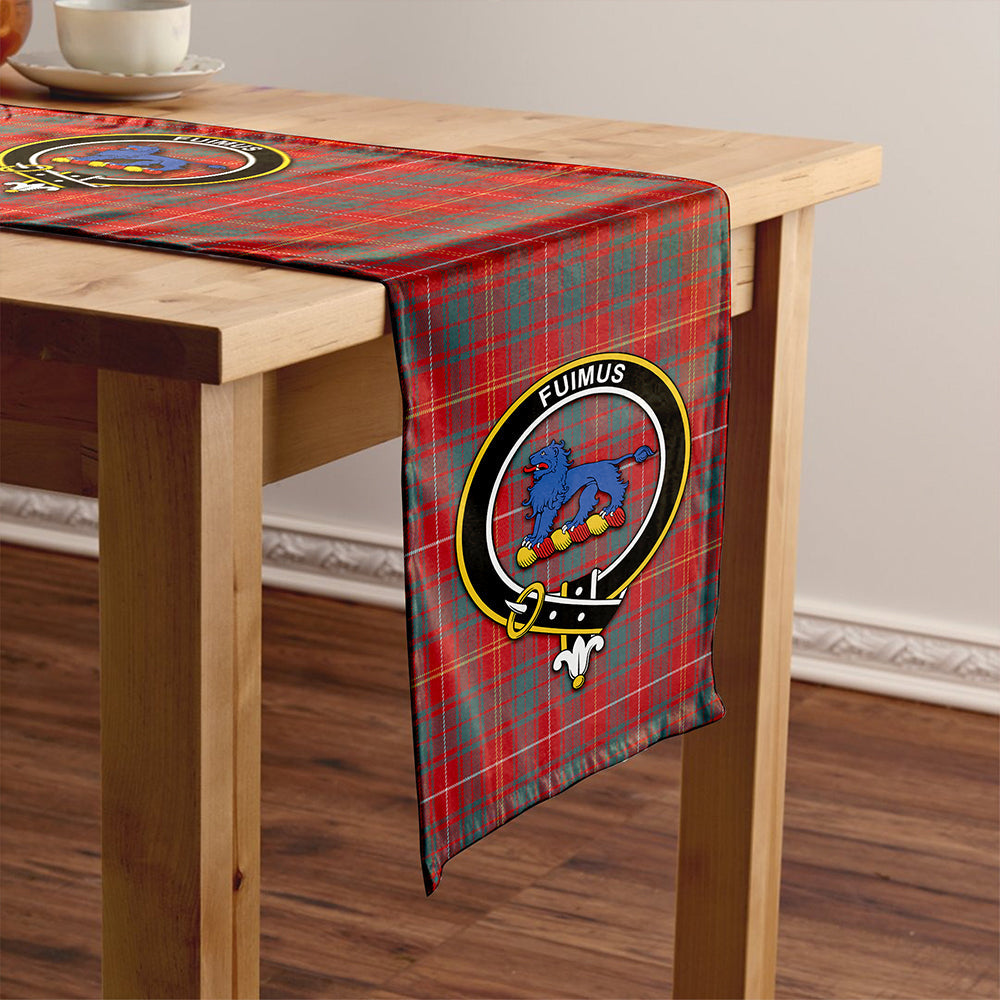 Bruce Weathered Clan Badge Tartan Table Runner